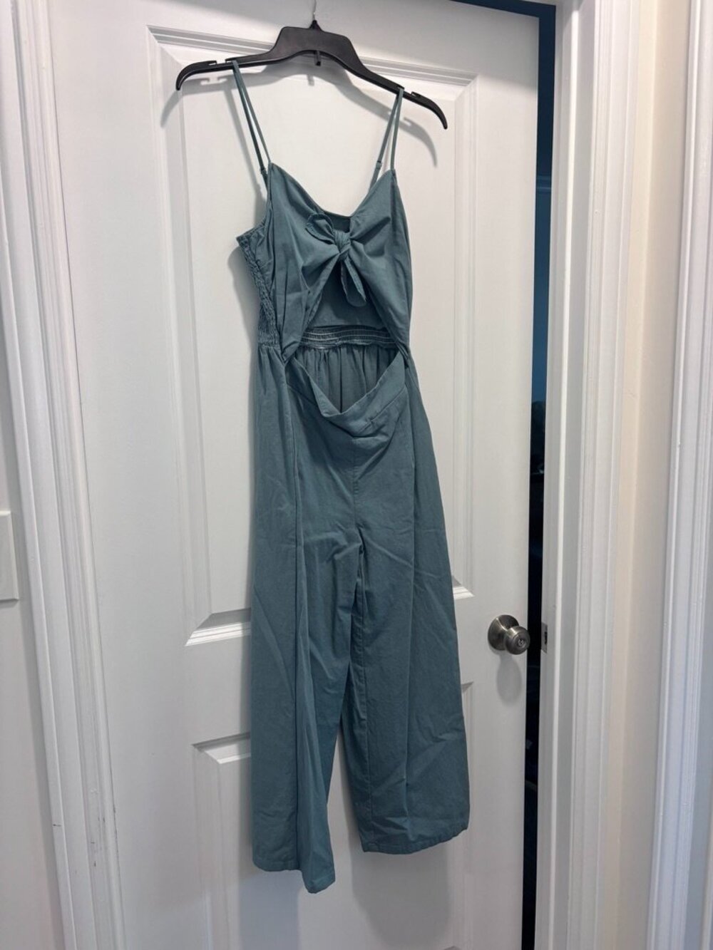 Amazon Teal Cut Out Front Tie Jumpsuit